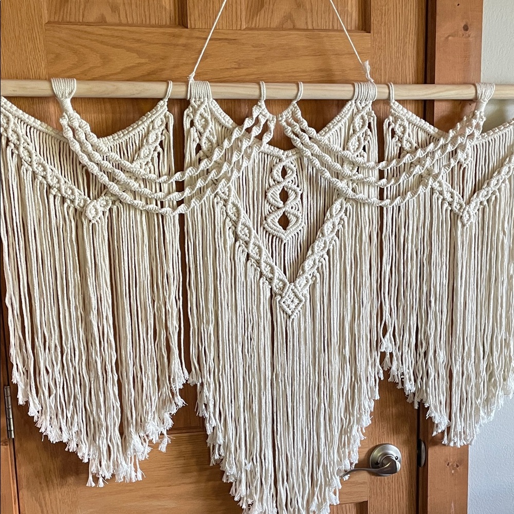 Handcrafted Cream Macrame Wall Hanging